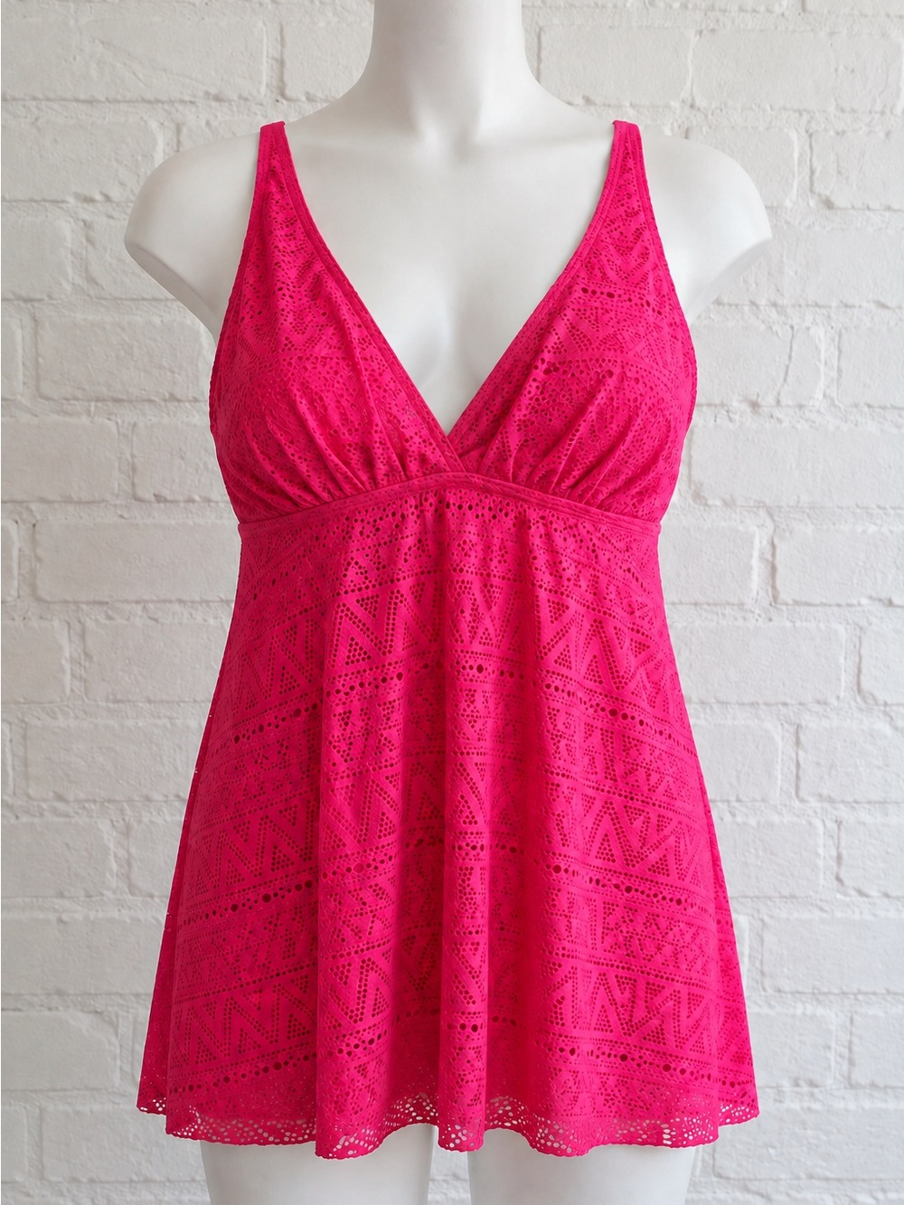 Women’s Pink Crochet Swim Tankini one peice